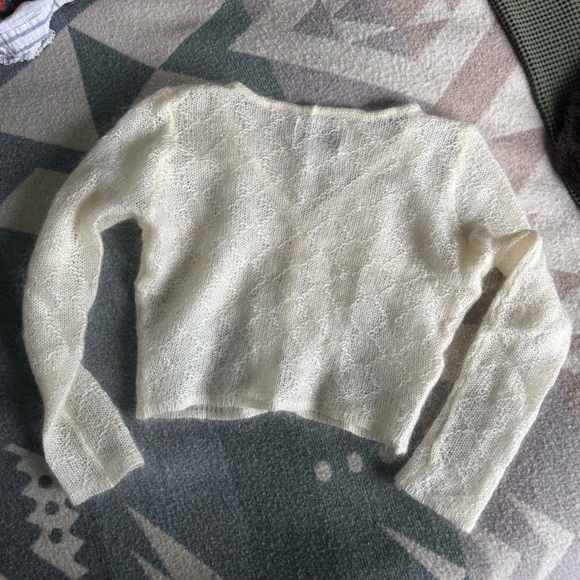 Vintage 90s/00s Express Tricot Sweater Top Medium Mohair Blend Doen Sezane Style - Picture 5 of 10